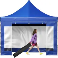 StarTech.com Pavillon - Pavillon pliable 3x3m - Polyester enduit de PVC 240g - Pop-Up-Pavillon - Hauteur réglable 1,95-2,13m - Tente de réception Festzelt Strandzelt - Bleu
