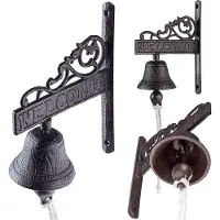Kadax sonnette de porte en fonte, cloche décorative, cloche rétro