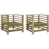 vidaXL Chaises de jardin 2 pcs. Bois de pin imprégné