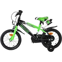 Volare Vélo enfant Sportivo - Garçons - 14 pouces - Vert Noir - Deux freins à main