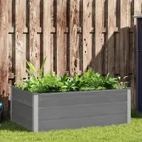 Prolenta Maison Exclusive - Élévateur de jardin en bois composite, dimensions 150 x 100 x 54 cm, couleur gris