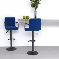 Prolenta Maison Exclusive - Tabourets de bar, lot de 2, tissu bleu