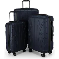 Suitline - Set de 3 valises à roulettes valise rigide 4 roulettes trolley bagage à main et bagage à main valise extensible Travel Luggage Set de bagages Hardcase ABS, TSA,bleu foncé
