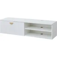 Oviala Meuble TV suspendu 120 cm moderne blanc - Holly