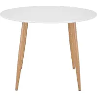 Furnlux Classic FURNLUX Table à manger Plaza White Und Oak 100cm / Hauptfarbe : Weiß / Abmessungen : 100 x 100 x 75 cm