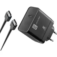 Cellularline Kit chargeur USB-C Ultra pour téléphone portable, ordinateur portable, smartphone, tablette, universel noir AC Charge rapide Intérieur