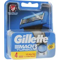 Gillette Mach3 Turbo Lames de rechange pour hommes 4 ks