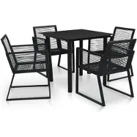 Prolenta Maison Exclusive - Ensemble de salon de jardin 5 pièces en rotin PVC noir