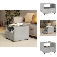 vidaXL Table basse gris béton 55x55x40 cm Bois composite - Tables basses
