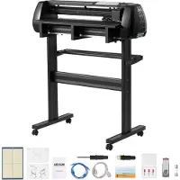 Vevor Découpeuse vinyle avec largeur d'alimentation max. de 72 cm & double lame & affichage LED, kit de découpe vinyle réglable avec logiciel Signmaster, compatible avec Windows et macOS