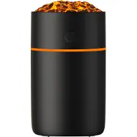 INF Humidificateur Volcan HS01 : Simule la Flamme, Purifie l'Air Le noir