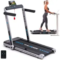 Thunder Tapis de course | RACE-SILVER | 0,8–14 km/h | 2 CV | Pliable | Walkingpad & Course | Écran LED | 130kg max |