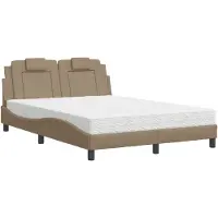 Syfax Lit Viana avec matelas cappuccino 140x190 cm similicuir