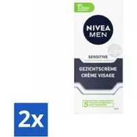 Nivea Crème de Jour Sensitive Visage MEN 75 ml - Lot avantageux - 2 pièces