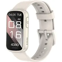 INF Montre connectée multifonction compatible avec Da Fit — Écran 1.47-inch carré TFT, IP68, appels Bluetooth, batterie 150mAh Beige