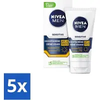 Nivea Crème Sensitive MEN pour le visage avec SPF 15 - 75 ml - Pack avantage - 5 pièces