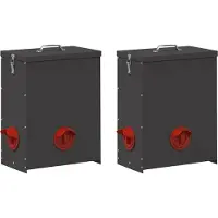 Syfax Mangeoire pour poules 2 pcs Noir 32,5 x 20,5 x 43 cm