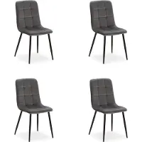 Homestyle4u Chaise Salle à Manger Lot de 4 Gris Design Moderne Chaises de Cuisine Chaises pas Cher Fauteuil Rembourrée