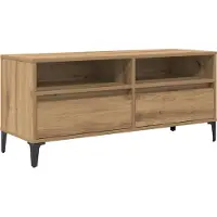 Syfax Meuble TV avec tiroir Chêne artisanal 100 x 34,5 x 44,5 cm