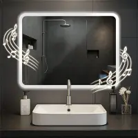CLP Miroir de salle de bain Jericho avec Bluetooth, taille:60x80 cm