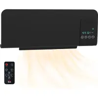 HOMCOM Radiateur soufflant mural chauffage céramique PTC - 1000 W / 2000 W oscillation minuterie avec télécommande noir