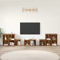 Prolenta Maison Exclusive - Ensemble meuble TV mural 8 pièces Bois ancien Matériau dérivé du bois