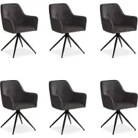 Homestyle4u Chaise de Salle à Manger Lot de 6 Moderne Velours Côtelé Gris Design Chaises de Cuisine Chaises pas Cher Fauteuils Rembourrée