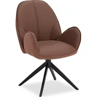 Homestyle4u Chaise de Salle à Manger Moderne Bouclé Cuir Marron Design Chaise de Cuisine Chaise pas Cher Fauteuil Rembourrée