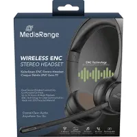 MediaRange MROS307 Bluetooth ENC Stereo Headset 400mAh Akku schwarz