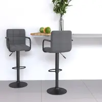 Prolenta Maison Exclusive - Lot de 2 tabourets de bar en tissu gris clair