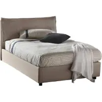 Talamo Italia Attinia - Lit Une Place Et Demie, Gris Taupe, Matelas Inclus Italy