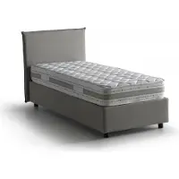 Talamo Italia Arminius - Lit Simple, Gris, Matelas Inclus, Fabriqué en Italie