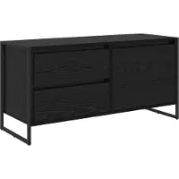 Syfax Meuble TV Chêne noir 100 x 36 x 49.5 cm Bois d'ingénierie