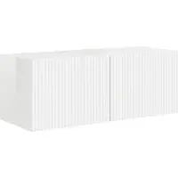 Syfax Meuble TV mural Blanc Brillant 78,5 x 31 x 29,5 cm