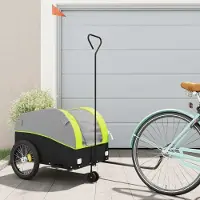 Prolenta Maison Exclusive - Remorque pour vélo, noire et verte, capacité de 45 kg, en fer