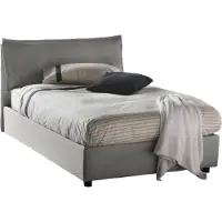 Talamo Italia Abbygale - Lit une place et demie, gris, matelas inclus, Italy