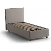 Talamo Italia Alder - Lit Simple, Gris Taupe, Déhoussable Fabriqué en Italie