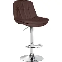 CLP Tabouret de bar Laurel Tissu, Couleur:crème, Matériau du piètement:Métal aspect chromé