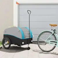 Prolenta Maison Exclusive - Remorque pour vélo, noire et bleue, capacité de 45 kg, en fer