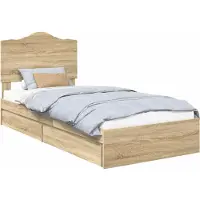 Syfax Lit de Rangement Chêne Sonoma 100 x 200 cm Bois d'ingénierie