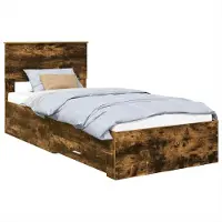 Syfax Cadre de lit Chêne fumé 90 x 190 cm Bois d'ingénierie