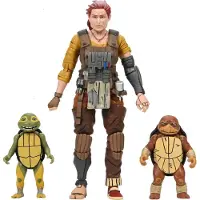 NECA Teenage Mutant Ninja Turtles Ronin The Last The Lost Years Grammy April With Baby Yi & Moja Action Figure 18 Cm Marron