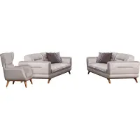 AEA Couch Sofagarnitur 3+3+1 Sitz Grau Sofa Luxus Möbel Wohnzimmer Couchen