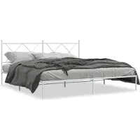 Prolenta Maison Exclusive - Cadre de lit avec tête de lit en métal blanc 180x200 cm