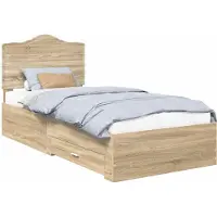 Syfax Cadre de lit Chêne Sonoma 90 x 190 cm Bois d'ingénierie