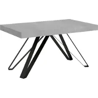Ityhome - Table extensible 160/264x90 cm Terium effet gris béton pieds anthracite
