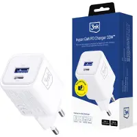 3MK Accessoires - Chargeur rapide Pd 33 W Gan Qc4+ Pps Afc Fcp Scp 1A1C Blanc