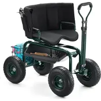 StarTech.com Siège de jardin mobile avec siège pivotant - Poignée extensible 810x480x690/770 mm - Aide pratique au jardinage