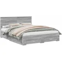 Syfax Cadre de lit Sonoma gris 160 x 200 cm Bois d'ingénierie