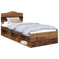 vidaXL Cadre de lit vieux bois 75 x 190 cm Pin massif